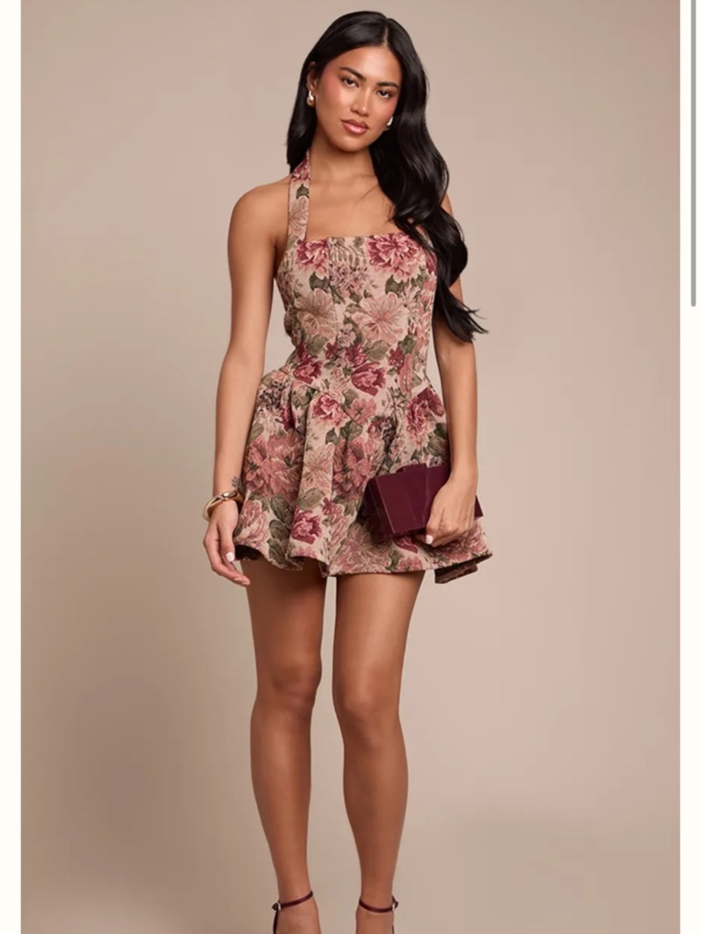 TAPESTRY HATERNECK SHIFT DRESS